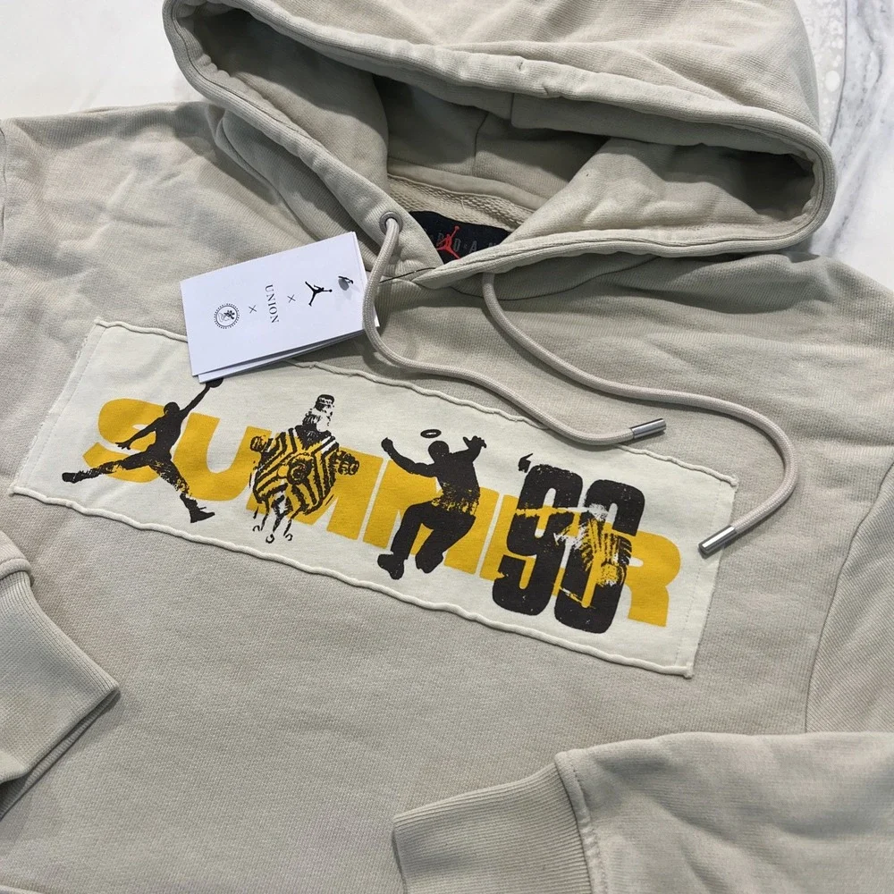 Jordan x UNION x Bephies Beauty Supply Men's Small Hoodie FD4244-206 Khaki Tan‎